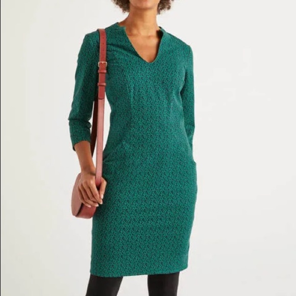 Boden Elizabeth Dress French Navy Sweet Petal NWT